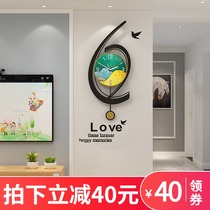 European-style light luxury Net red clock wall clock living room home fashion personality creative modern simple atmospheric wall clock