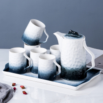 Stone gray kettle set ceramic water Cup home living room tea cup tea set drinking water Cup Cup cup cold water bottle