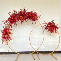 2020 new wedding iron ring background single pole arch flower door outdoor lawn wedding shelf