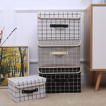 Cotton and linen non-woven fabric art storage box Desktop folding storage box Creative household goods customization