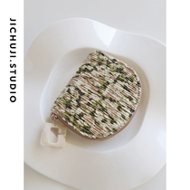 New fabric card bag wallet one bag female fresh floral multi card pocket coin wallet fashion fold organ clip