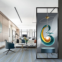 Minimalist Art Glass Screens partition Living room toilet Entry into the family Guan Guan Background Wall Mesh Red Shade Modern Abstraction