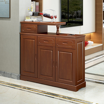 Chinese-style solid wood entrance cabinet shoe cabinet living room partition cabinet modern simple large-capacity double-sided foyer cabinet household doorway
