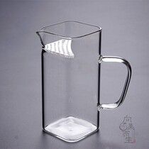 Household square glass Road cup thick tea divider heat-resistant tea leak set kung fu tea set kung fu accessories filter tea cup