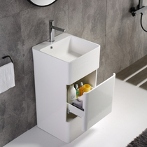 Column basin integrated wash basin artificial stone bathroom cabinet custom small household washbasin balcony basin toilet storage