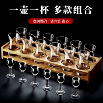 Household glass White glass wine dispenser small glass 10ml glass wine bottle jug set