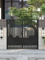Chinese style Zinc steel baking paint courtyard door Villa yard door Community outdoor iron gate rural outdoor door custom made