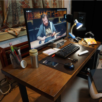 Industrial wind solid wood computer desk single iron desk simple game table office computer desktop table home bedroom