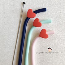 Universal silicone straw Suitable for Starbucks drinks Milk tea drinks Foldable love straw Portable accessories
