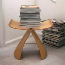 Creative Manchuria czu wood butterfly stool solid wood low stool home adult European-style bent wood childrens small bench change shoe stool