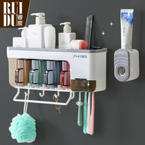 Toothbrush rack no punch toilet toothpaste cup hanging wall towel rack hanging toothbrush holder mouthwash cup set