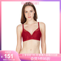 6IXTY8IGHT 68 spring new red year of life lace no rim underwear gathered bra female BR09873