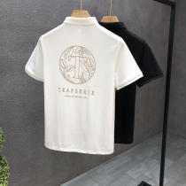 Tide brand 2021 summer print lead T-shirt mens short sleeve polo shirt fashion personality trend Ruffian handsome high end lapel