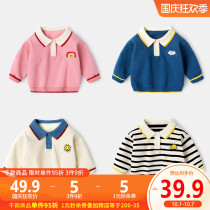 Baby sweater autumn girl coat childrens autumn clothing bottoming boy polo shirt spring and autumn knitwear baby clothes