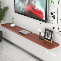 Solid Wood one-character partition TV wall shelf shelf living room TV set-top box wall decorative wall TV cabinet
