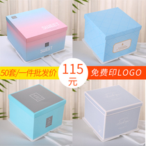 Whole box of new net red birthday cake box 6 8 10 12 14 inch paper square box customization
