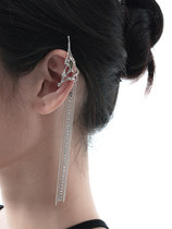 Floating U Bio Bone Spurs Series Original Bones Metal Flow Suear Bone Clip Without Earhole Dark Black Bone Inlaid Drilling Ear Clip