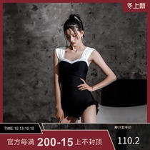 Juvenile Qi 2021 New retro fairy sexy Korea thin Conservative belly cover conjoined women summer swimsuit