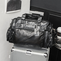 Hong Kong Tide brand mens leather Hand bag New Travel large capacity travel bag shoulder crossbody Sports Fitness Bag