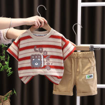 Boys Summer Package 2023 new infant and young children dress Young Boys Summer Strip Short Sleeve Boys