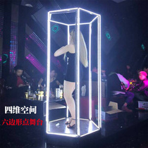 Bar nightclub point stage six corners glowing bar LED props square point jumping stage Mobile Point stage