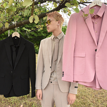 (Love to wear) hair stylist small suit suit three-piece set with handsome ruffian mens net red suit