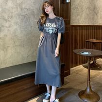 sandro moscoloni French style one-piece dress lady summer new Korean version cashew fashion display slim mid-length dress