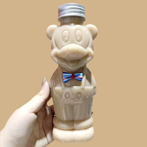 Net Red Bear milk tea cup disposable commercial packaging cartoon mouse drink bottle shaped juice cup creative plastic bottle