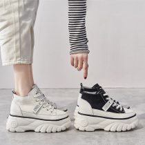 Korean inner height-increasing womens shoes 2020 new all-match thick-soled platform shoes ins tide leather student white shoes