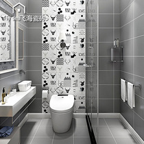 All porcelain bathroom tiles Simple modern 300×600 Nordic kitchen toilet floor tiles Bathroom wall tiles gray