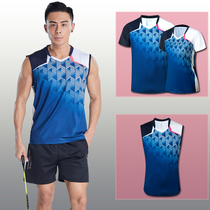 Summer New badminton suit womens suit mens table tennis tennis couple clothing short Jersey quick-dry vest printing