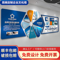 Corporate culture wall Company photo wall Cultural background design Custom decoration 3D three-dimensional exhibition board background wall Wall sticker