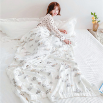 Slide adult carpet Summer four - storey bamboo cotton gauze cover children summer air conditioning room noon - blanket towel is covered