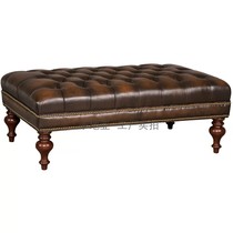 American European-style foyer leather shoe bench living room stool pedal sofa stool bedroom bed tail stool coat leather stool