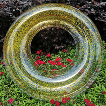 Inflatable net red transparent sequin swimming ring children thickened PVC inflatable swimming ring spot