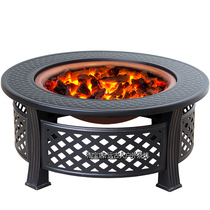 Indoor charcoal round retro grilled Brazier heating stove charcoal brazier stove household heating Brazier outdoor barbecue table
