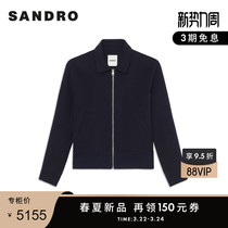 Sandro spring 2022 new mens solid color personality temperament wool short coat SHPBL00554