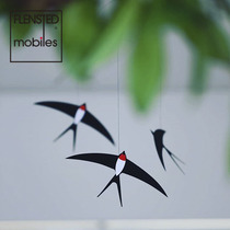 Denmark Flensted Mobiles Swallow crane Swan air charm Handmade dynamic balance pendant