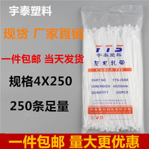 4 * 250mm white plastic self-locking cable tie nylon cable closure seal sufficient plastic cable tie buckle