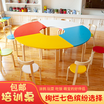 Childrens art training class table designer painting table kindergarten special table and chair nursery reading area Baby