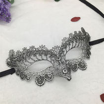 Silver Hot Stamping Ladies Sexy Lace Masquerade Mask for Car