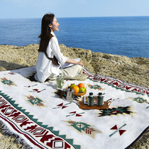 National Wind Outdoor Ground Mat Picnic Mat Beach Mat Beach Mat Moisture-proof picnic cloth Sofa Towels Cushion minimalist Carpet