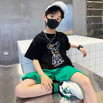 Britains next blbl summer new boy sports suit CUHK child cartoon short sleeve Two sets of child clothing wave