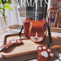 Suitable for Canon M6 M50 Second Generation M2 camera bag 200D Sony A6000 A7C Chai Dog 200D brown leather case