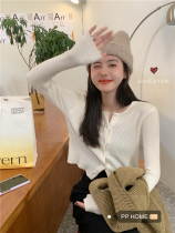 PPHOME Soft glutinous button knit cardiater for the bottom sweater