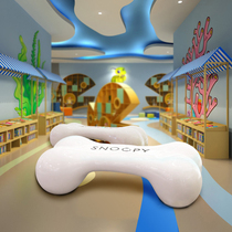 Shopping mall seat FRP lounge chair Public lounge chair Childrens area waiting chair Creative bone stool bench