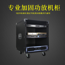 16U black aluminum with door thickened sandwich panel Power amplifier cabinet 12U square performance with lock box silent mobile wheel