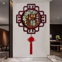 Fu Characters China Knot pendant sofa Background wall decoration painting New Chinese living room hanging painting Xuanguan hanging decoration jade sculpture painting