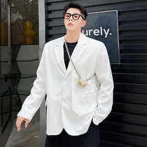 South Korea ins Net red white suit male simple commuter style design sense handsome hair stylist suit jacket tide