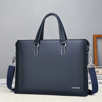 Paul mens laptop cowhide briefcase 15 6 business leather shoulder crossbody casual hand carrying file bag